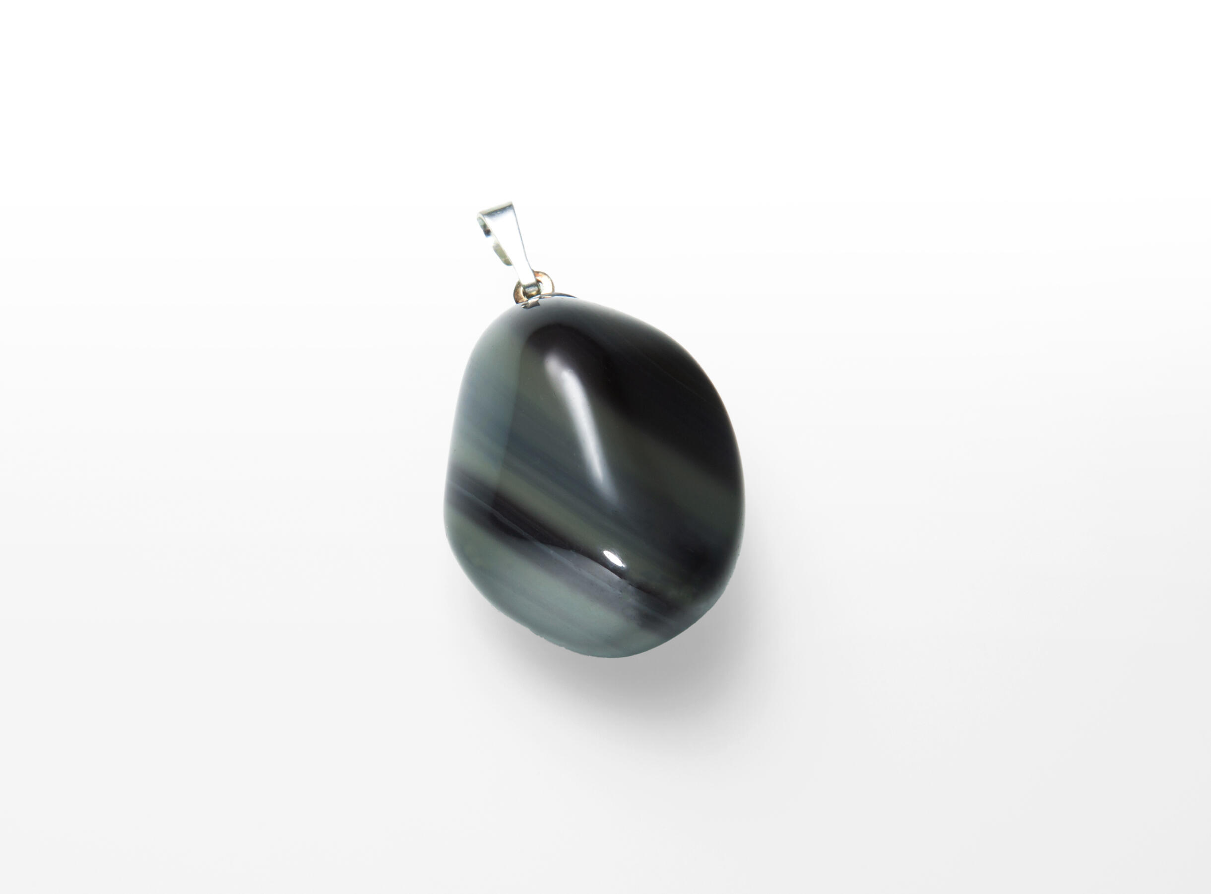 •RAINBOW OBSIDIAN - SOFT SQUARE• sterling silver pendant